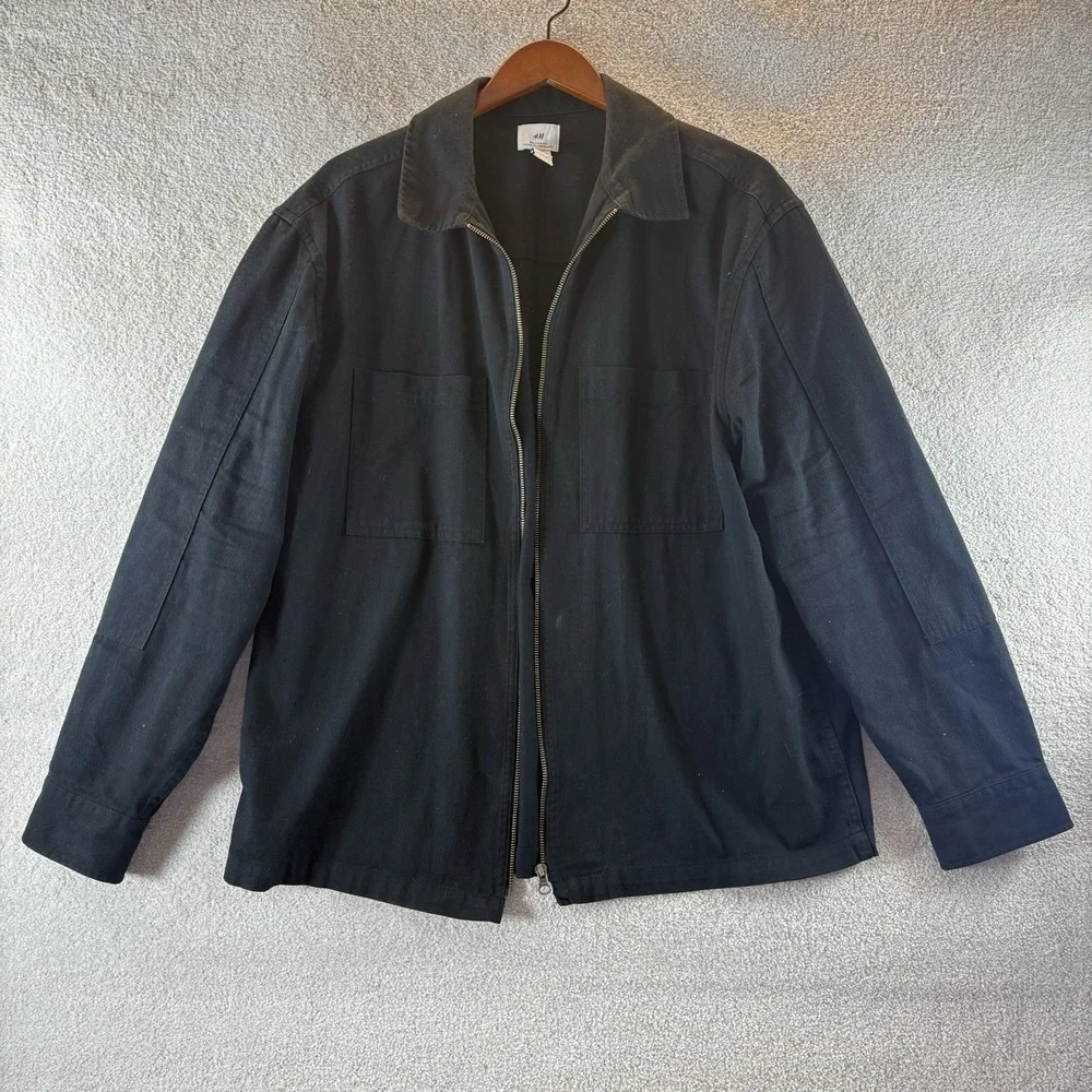 H & M Canvas‎ Barn Coat Chore Jacket Canvas Black Workwear Men's Size XXL